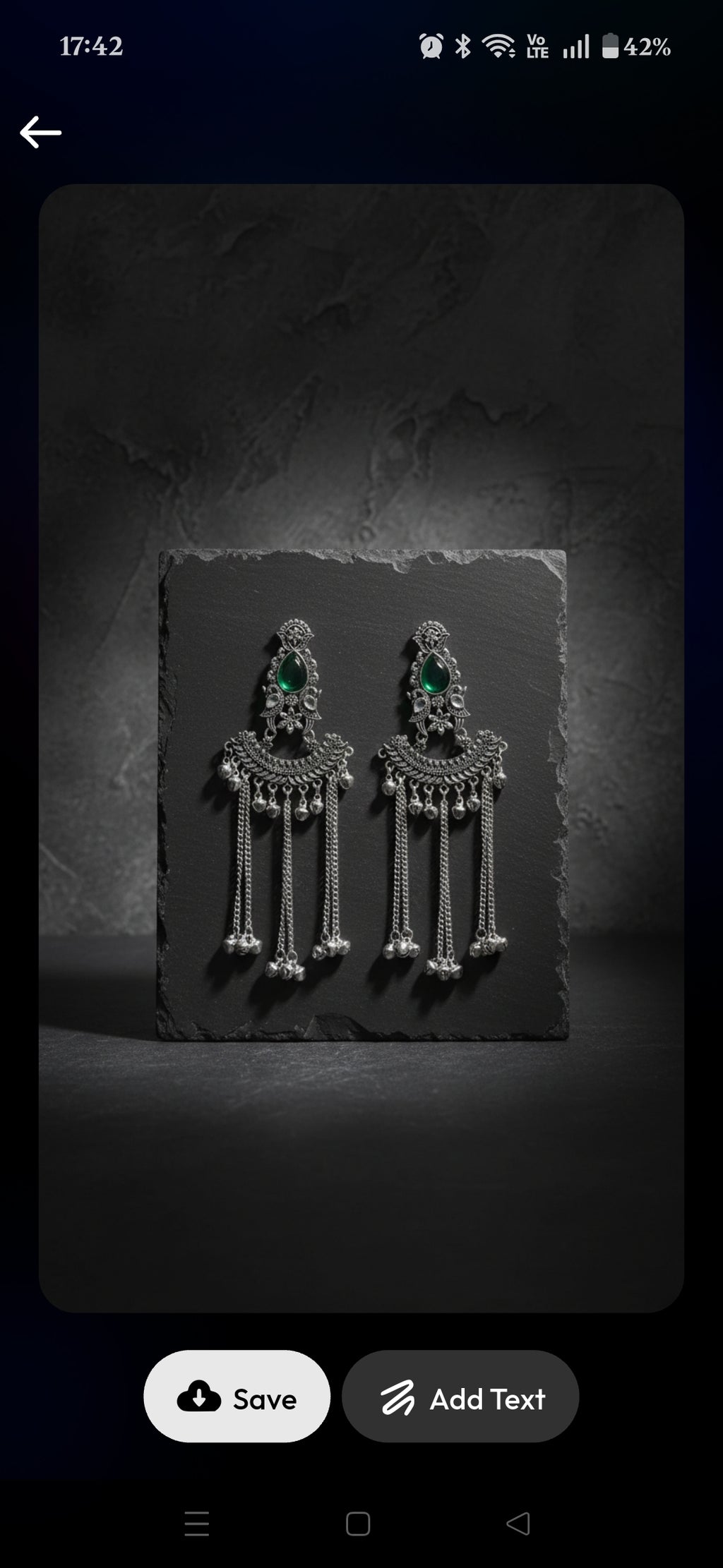 Oxidised kashmiri jhumka