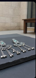 Oxidised kashmiri jhumka