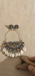 Oxidised kodi chand bali