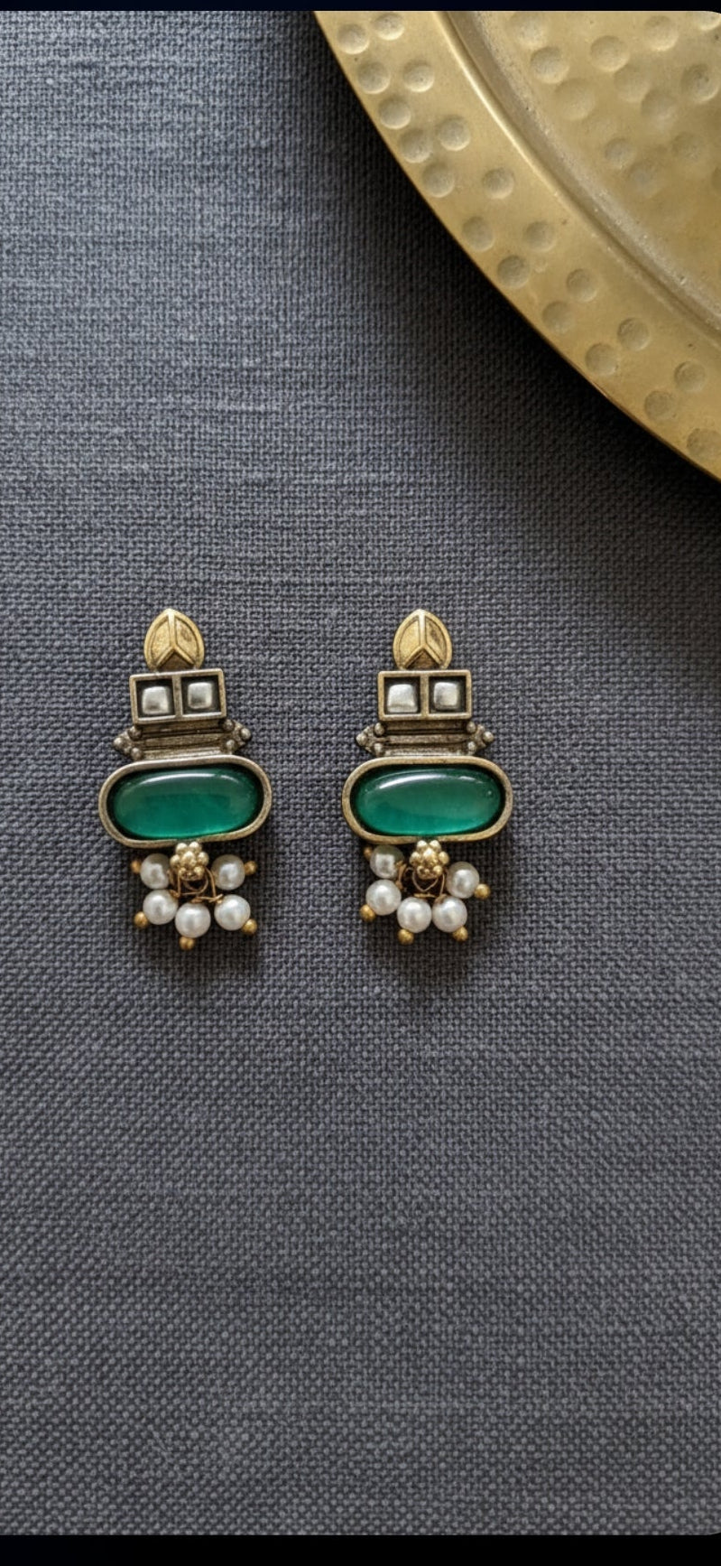 Green golden studs